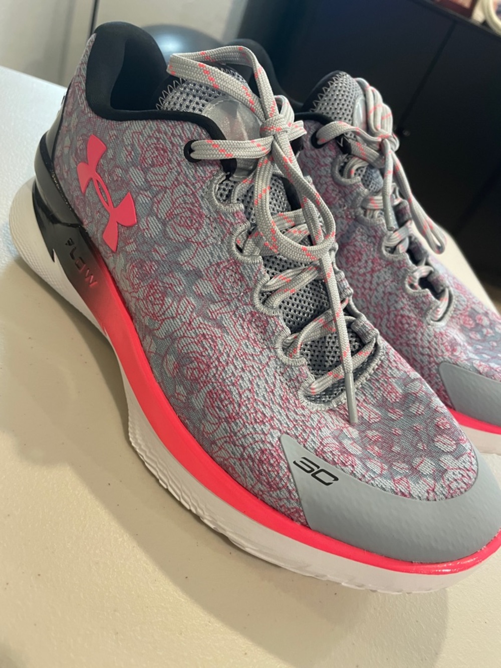 Under Armour Women's Gray & Pink Training Sneakers